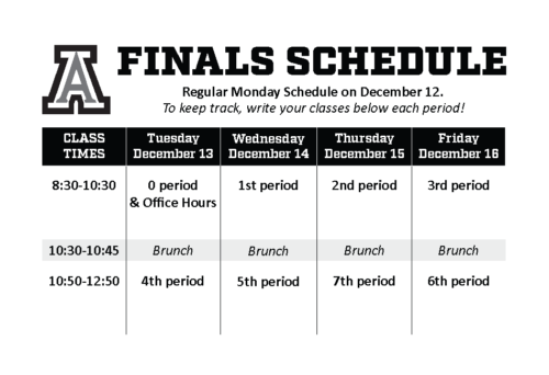Acalanes Finals Prep – Acalanes Parents Club
